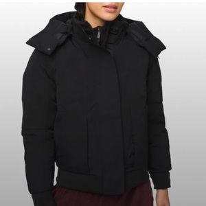Lululemon winter warrior bomber coat jacket size 2 black